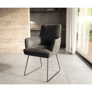 Jedálenská stolička Heira-Flex tenká kovová podnož čierna mikrovlákno vyobraziť