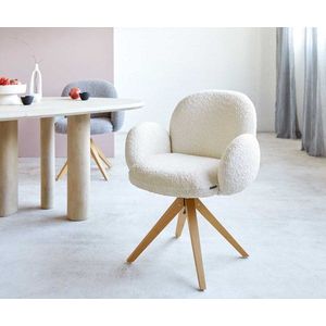 Otočná stolička Nube-Flex s podrúčkami drevený podstavec štvorcový vyobraziť