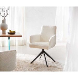 Heira-Flex otočná stolička s podrúčkami krížová základňa široká kovová vyobraziť