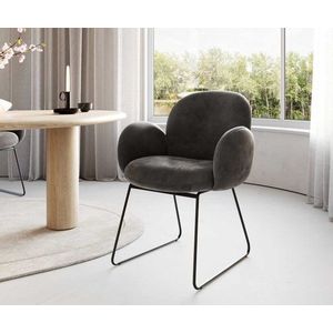 Jedálenská stolička Nube-Flex s tenkou kovovou základňou čierna vyobraziť