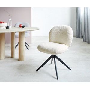 Nube-Flex otočná stolička krížová základňa široká kovová čierna bouclé vyobraziť