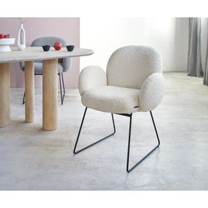 Jedálenská stolička Nube-Flex tenká kovová základňa čierna bouclé vyobraziť