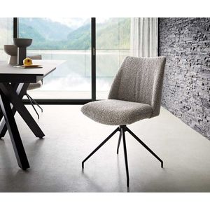 Otočná stolička Elso-Flex krížová základňa zúžená kovová čierna bouclé vyobraziť