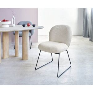 Jedálenská stolička Nube-Flex podstavec tenký kov čierna bouclé biela vyobraziť