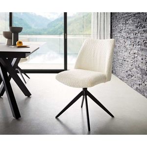 Elso-Flex otočná stolička krížová základňa široká kovová čierna bouclé vyobraziť