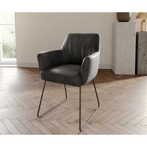 Jedálenská stolička Xana-Flex tenká kovová podnož čierna mikrovlákno vyobraziť