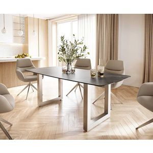 Jedálenský stôl Edge 200x100 cm keramický zaoblený Laminam® Noir Desir vyobraziť