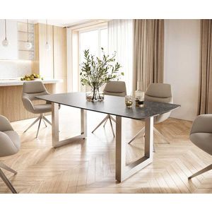 Jedálenský stôl Edge 200x100 cm keramický zaoblený Laminam® Nero Greco vyobraziť