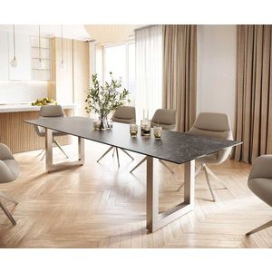 Jedálenský stôl Edge 300x100 cm keramický Laminam® Nero Greco sivý vyobraziť