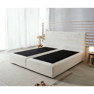 Boxspringová posteľ Dream-Well 200x200 cm plyšový manšestr s matracom vyobraziť