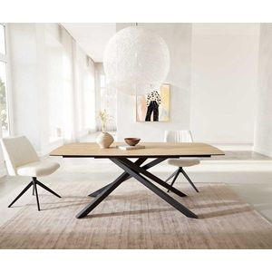 Jedálenský stôl Edge oválny 200x100 keramický Laminam® Sabbia krížová vyobraziť