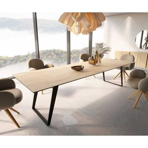 Jedálenský stôl Edge 300x100 keramický Laminam® Sabbia kov skosený vyobraziť