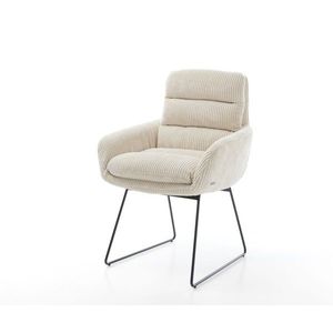 Abelia-Flex jedálenská stolička s podrúčkami manšestrová béžová tenká vyobraziť