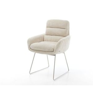 Jedálenská stolička Abelia-Flex s podrúčkami manšestrová béžová tenká vyobraziť