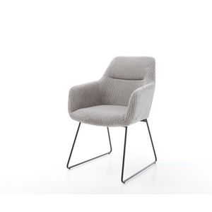 Jedálenská stolička Pejo-Flex manšestrová strieborná sivá tenká podnož vyobraziť