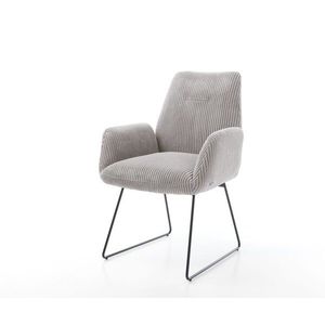 Jedálenská stolička Zoa-Flex manšestrová strieborná sivá tenká podnož vyobraziť