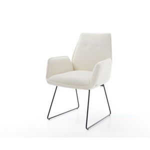 Jedálenská stolička Zoa-Flex bouclé biela tenká podnož čierna vyobraziť