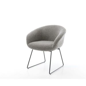 Jedálenská stolička Vinka-Flex s podrúčkami bouclé striebornosivá vyobraziť