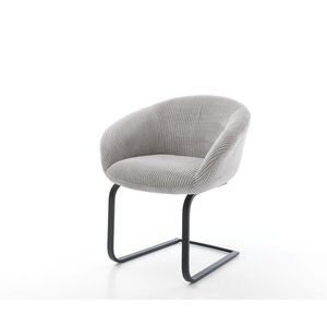 Vinka-Flex jedálenská stolička s podrúčkami manšestrová strieborná vyobraziť