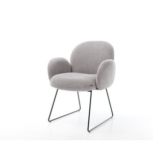 Nube-Flex jedálenská stolička tenká podnož kovová čierna manšestrová vyobraziť