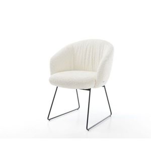 Jedálenská stolička Caja-Flex tenká podnož kovová čierna bouclé biele vyobraziť