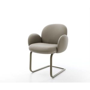 Nube-Flex jedálenská stolička s podrúčkami konzolová podnož plochý kov vyobraziť