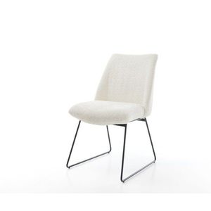 Jedálenská stolička Elso-Flex tenká podnož kovová čierna bouclé biela vyobraziť