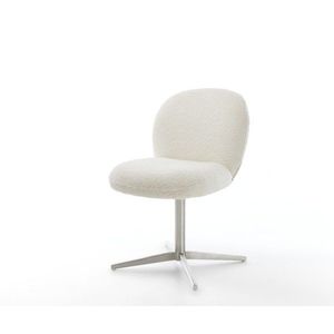 Jedálenská stolička Nube-Flex bouclé biela podnož z nehrdzavejúcej vyobraziť