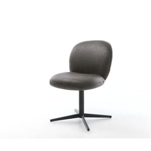 Jedálenská stolička Nube-Flex z mikrovlákna antracitová vintage podnož vyobraziť