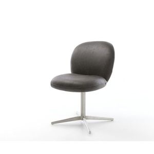 Jedálenská stolička Nube-Flex z mikrovlákna antracitová vintage podnož vyobraziť