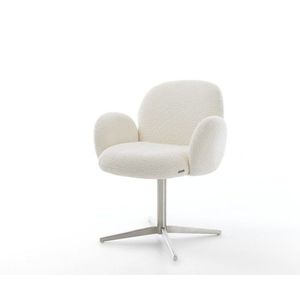 Nube-Flex jedálenská stolička s podrúčkami bouclé biela podnož vyobraziť