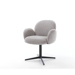 Nube-Flex jedálenská stolička s podrúčkami manšestrová strieborná sivá vyobraziť