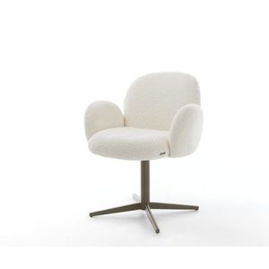 Jedálenská stolička Nube-Flex s podrúčkami z buklé biela titánová vyobraziť