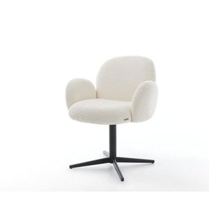 Nube-Flex jedálenská stolička s podrúčkami bouclé biela podnož čierna vyobraziť