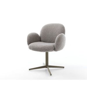 Jedálenská stolička Nube-Flex s podrúčkami z buklé strieborno-sivá vyobraziť