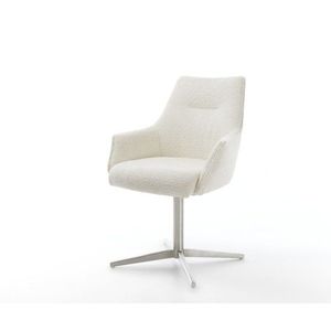 Jedálenská stolička Alja-Flex s podrúčkami bouclé biely podstavec vyobraziť