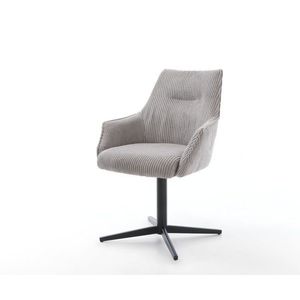 Jedálenská stolička Alja-Flex s podrúčkami manšestrová strieborná sivá vyobraziť