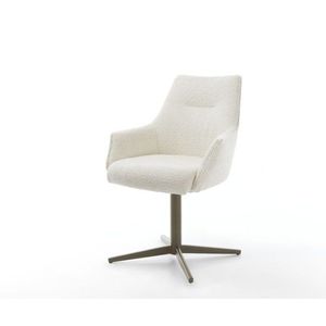 Jedálenská stolička Alja-Flex s podrúčkami bouclé biela podnož vyobraziť