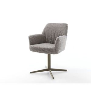 Jedálenská stolička Xana-Flex s podrúčkami z buklé strieborno-sivá vyobraziť