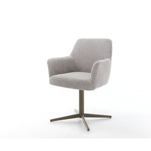 Xana-Flex jedálenská stolička s podrúčkami manšestrová striebornošedá vyobraziť