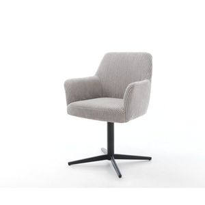 Xana-Flex jedálenská stolička s podrúčkami manšestrová strieborná sivá vyobraziť