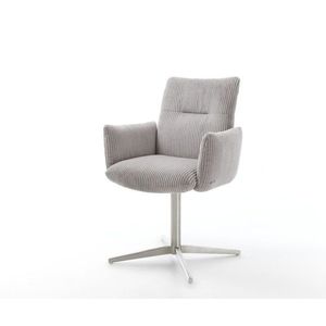 Jedálenská stolička Jova-Flex s podrúčkami manšestrová striebornošedá vyobraziť