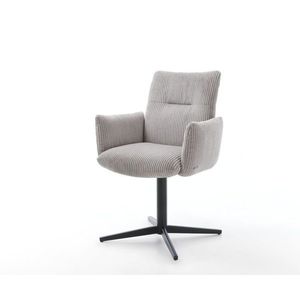 Jedálenská stolička Jova-Flex s podrúčkami manšestrová strieborno-sivá vyobraziť