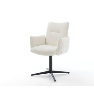 Jedálenská stolička Jova-Flex s podrúčkami bouclé biela podnož čierna vyobraziť