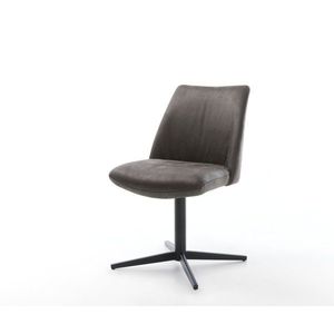 Jedálenská stolička Elso-Flex z mikrovlákna antracitová vintage podnož vyobraziť