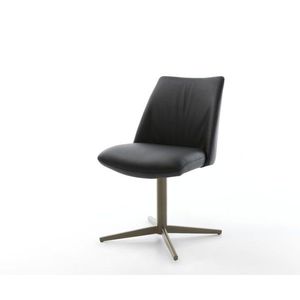 Jedálenská stolička Elso-Flex pravá koža čierna titánová podnož 360° vyobraziť