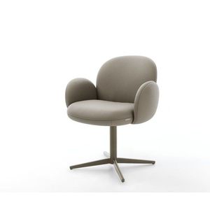 Jedálenská stolička Nube-Flex s podrúčkami pravá koža béžová povrchová vyobraziť