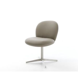 Jedálenská stolička Nube-Flex pravá koža béžová podnož nerezová oceľ vyobraziť