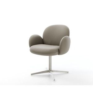 Nube-Flex jedálenská stolička s podrúčkami pravá koža béžová podnož vyobraziť