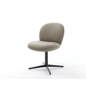 Nube-Flex jedálenská stolička pravá koža béžová podnož čierna 360° vyobraziť